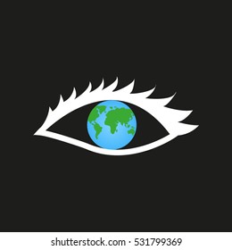 eye, globe, icon, vector illustration EPS 10