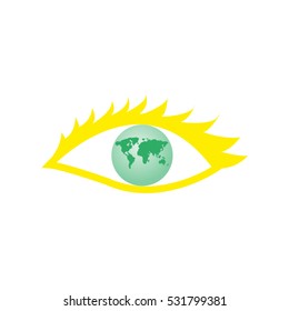 eye, globe, icon, vector illustration EPS 10