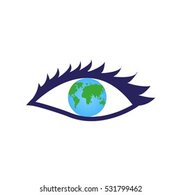 eye, globe, icon, vector illustration EPS 10