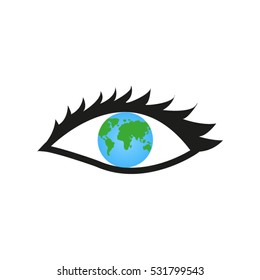 eye, globe, icon, vector illustration EPS 10
