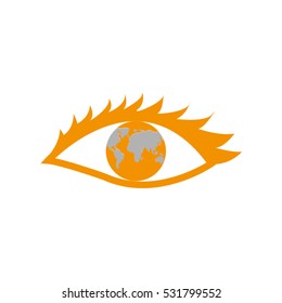 eye, globe, icon, vector illustration EPS 10