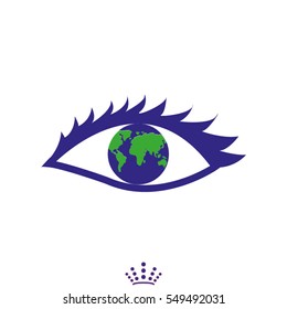 eye, globe, icon, vector illustration eps10