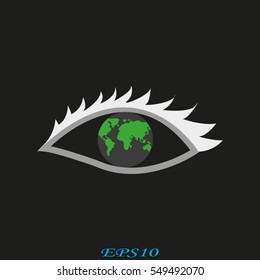 eye, globe, icon, vector illustration eps10
