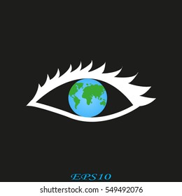 eye, globe, icon, vector illustration eps10