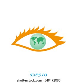 eye, globe, icon, vector illustration eps10