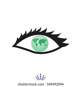 eye, globe, icon, vector illustration eps10