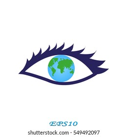 eye, globe, icon, vector illustration eps10