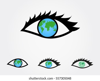 eye, globe, icon, vector illustration eps10