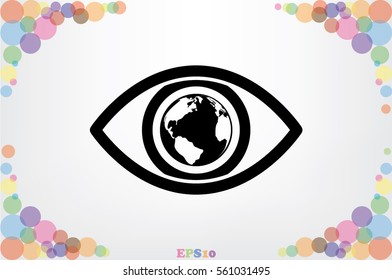 eye globe icon vector illustration 