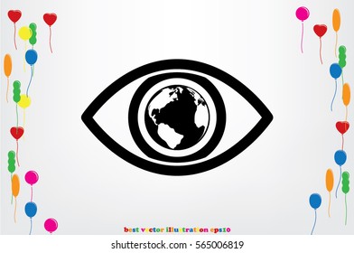 eye globe icon vector illustration.