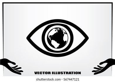 eye globe icon vector illustration eps10.