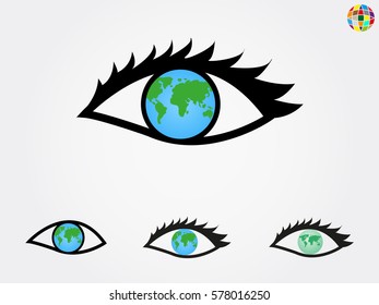 eye, globe, icon, vector illustration eps10
