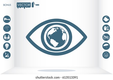 eye globe icon vector illustration eps10.