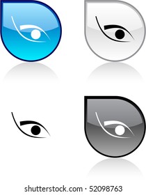 Botones vibrantes de caída brillante de ojos.