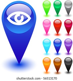 Eye glossy web buttons.
