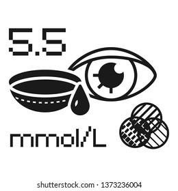 Eye glucose meter icon. Simple illustration of eye glucose meter vector icon for web design isolated on white background
