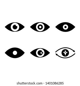Eye glyph icon set, eye icon vector illustration