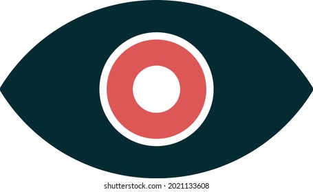 Eye Glyph Two Colour Vector Icon Design