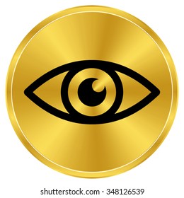 Eye - gold vector icon
