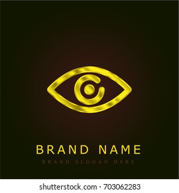 Eye golden metallic logo