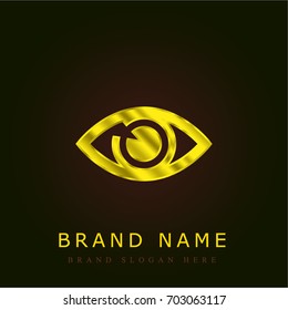Eye golden metallic logo