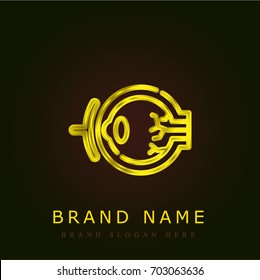 Eye golden metallic logo