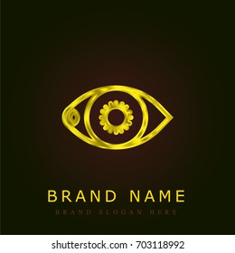 Eye golden metallic logo