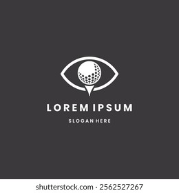 Eye and Golf Ball with Minimalist Modern Style Logo Design