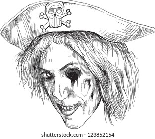 Eye gouge zombie pirate