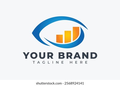 Eye with Graph Bar Finance Analytics Logo Design Elements