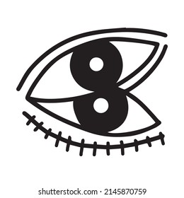 diseño gráfico de ojos ilustración vectorial, dibujo de tatuajes de arte, dibujo a mano, uso de impresión