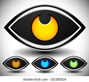 Eye graphic. Vision, seeing, sight, observation. Vector.