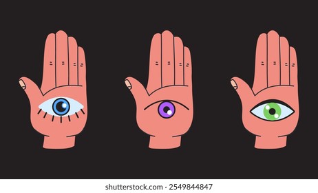 Eye greek hand doodle isolated set. Vector design graphic illustration