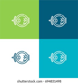 Eye green and blue material color minimal icon or logo design