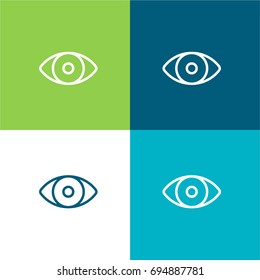 Eye green and blue material color minimal icon or logo design