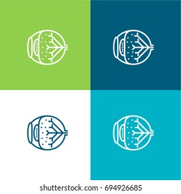 Eye green and blue material color minimal icon or logo design