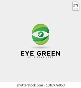 eye green eco watch logo template vector illustration icon element