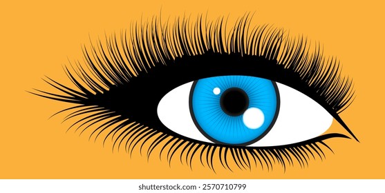 eye with green pupil vector illustration