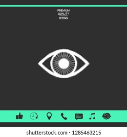 Eye - halftone logo. Graphic elements for your design