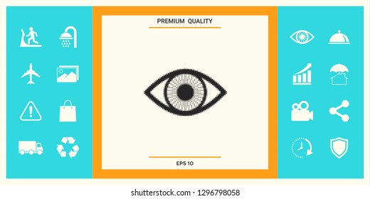 Eye - halftone logo. Graphic elements for your design