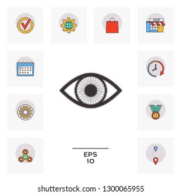Eye - halftone logo. Graphic elements for your design