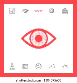 Eye - halftone logo. Graphic elements for your design