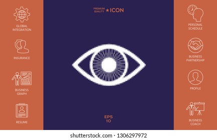 Eye - halftone logo. Graphic elements for your design