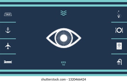 Eye - halftone logo. Graphic elements for your design