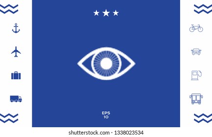 Eye - halftone logo. Graphic elements for your design