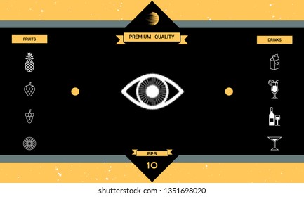 Eye - halftone logo. Graphic elements for your design