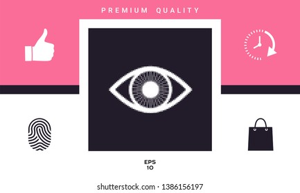 Eye - halftone logo. Graphic elements for your design