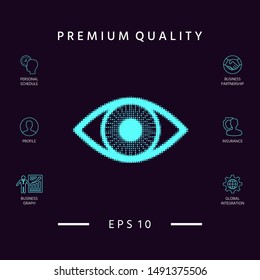 Eye - halftone logo. Graphic elements for your design