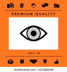 Eye - halftone logo. Graphic elements for your design