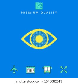 Eye - halftone logo. Graphic elements for your design